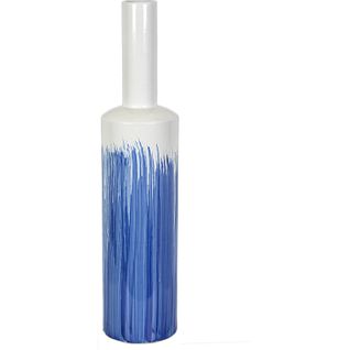 Vase Décoratif En Céramique Blanc Et Bleu Élégant