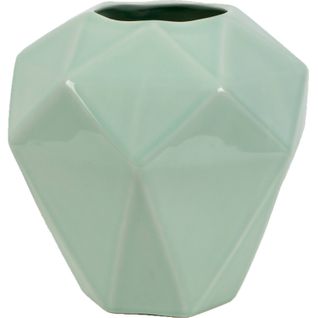 Vase Hexagonal Céramique Turquoise Design Élégant Maison