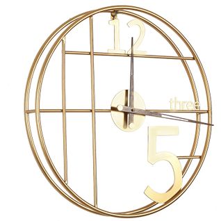 Horloge Murale Design Métal Doré Style Contemporain