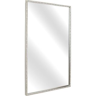 Miroir Rectangulaire Argenté Métal Effet Perlé Élégant