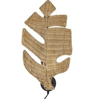 Applique Murale Feuille En Rotin Naturel Esprit Bohème