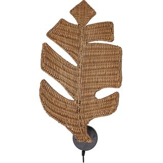 Applique Murale Feuille En Rotin Tressé Esprit Nature