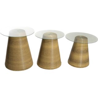 Table Dappoint En Bambou Et Verre Esprit Naturel Élégant