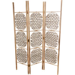 Paravent Bambou Naturel En Bois Et Verre Ambiance Chaleureuse