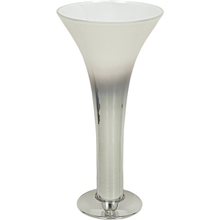 Vase Décoratif En Verre Argenté Translucide Élégant