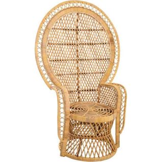 Fauteuil Paon Vintage En Rotin Naturel Style Bohème
