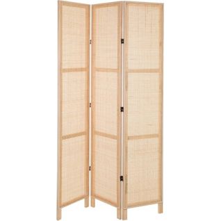 Paravent 200 x 120 x 2,5  Cm En Bois Et Bambou Naturel