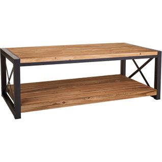 Table Basse Rectangulaire Bois Et Métal Style Industriel Chic