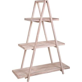 Etagère En Bois De Sapin Finition Blanc Lavé Pour Exposition Élégante