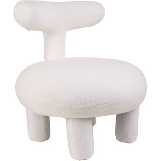Fauteuil Rond En Polyester Blanc Design Contemporain Élégant