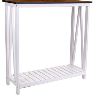 Console D Entrée Blanche En Bois Paulownia Style Contemporain