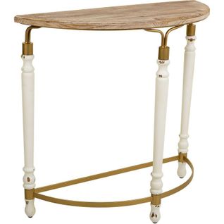 Console Élégante Bois Et Métal Marron Esprit Vintage Blanc