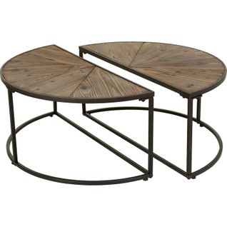 Table Basse Design Bois Et Métal Marron Style Industriel