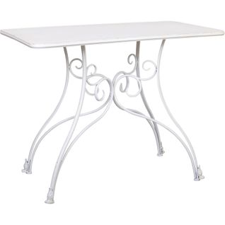 Console D'entrée Métal Blanc Vieilli Style Contemporain