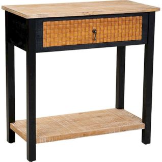 Console D'entrée Contemporaine Métal Et Bois Avec Tiroir