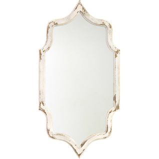 Miroir Mural Classique Forme Irrégulière Finition Blanche Antique