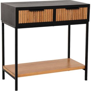 Table D Entrée Industrielle Bois Et Métal Marron Noir