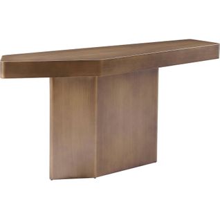 Console Murale Design Finition Or Brossé Style Contemporain