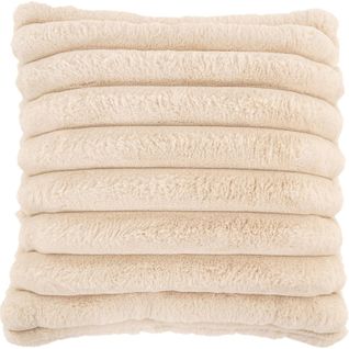 Coussin Doux Effet Fourrure Sable Pour Salon Cosy