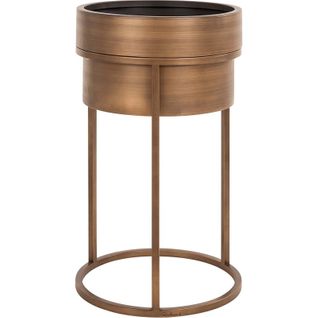 Cache Pot Design Doré Effet Brossé Pour Une Touche Chic