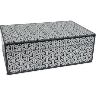 Boîte De Rangement Design Noir Et Blanc Motif Géométrique Verre
