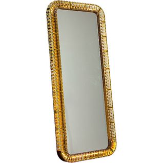 Miroir Sur Pied Design Bronze Avec Cadre Cristal Élégant