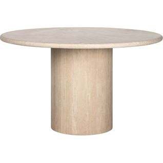 Table à Manger Ronde En Travertin Beige Style Renaissance
