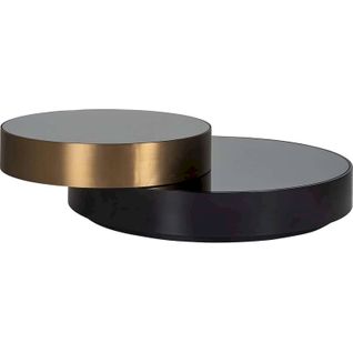 Table Basse Design Noir Et Or Effet Miroir Contemporain