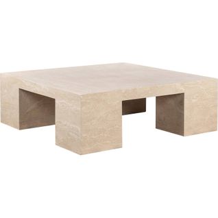 Table Basse Design Travertin Beige Élégance Contemporaine