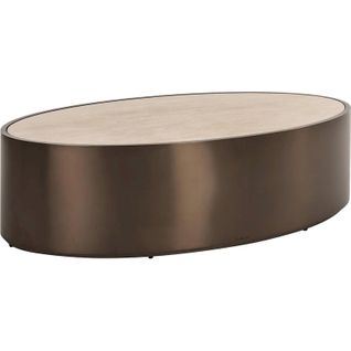 Table Basse Ovale Bronze Effet Marbre Ambiance Contemporaine