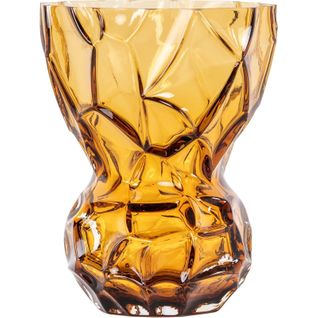 Vase Décoratif Ambré En Verre Soufflé Style Contemporain