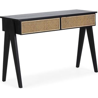 Console En Bois De Cèdre Et Rotin Noir Naturel Design Élégant