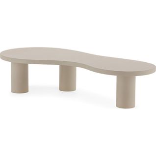 Table à Café Design Taupe Finition Pierre Résistante Aux Taches