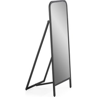 Miroir Sur Pied Noir Design Métal Et Verre Élégant