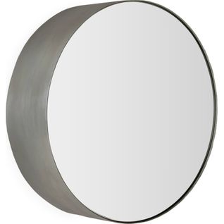 Miroir Mural Métal Finition Nickel Vieilli Style Industriel Chic