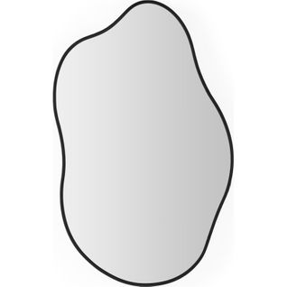 Miroir Mural Noir Forme Organique Métal Moderne Élégant