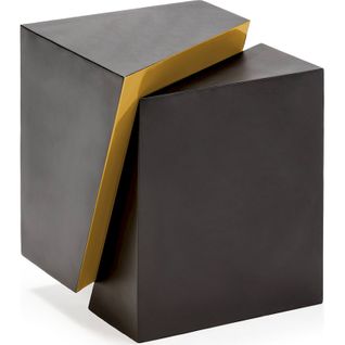 Table D'appoint Métal Noir Doré Design Moderne Et Élégance Chic