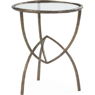 Table D'appoint Verre Et Métal Doré Antique Élégance Intemporelle