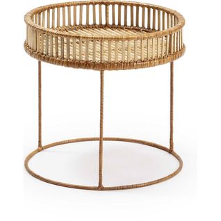 Table D'appoint Osier Naturel Et Métal Esprit Bohème Chic