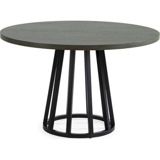 Table De Salle à Manger Bois De Cèdre Et Métal Gris Noir Design