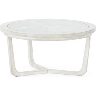 Table Basse En Bois De Cèdre Et Verre Finition Gris Voilé