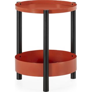 Table D'appoint Corail Et Noir En Métal Et Bois D'épicéa