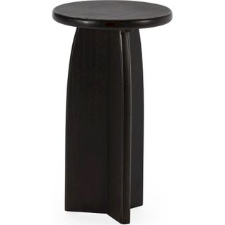 Table D'appoint Noire En Bois De Caoutchouc Design Contemporain