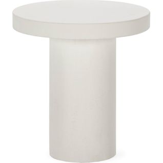 Table D'appoint Blanche En Ciment Effet Pierre Moderne Et Épurée