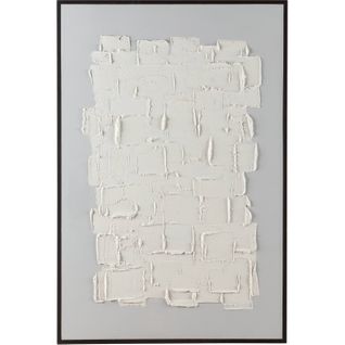 Toile Abstraite Blanc Noir Effet Relief Moderne Élégant