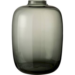 Élégant Vase Gris En Verre Soufflé Pour Décoration Raffinée