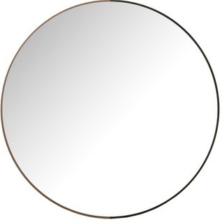 Miroir Rond Élégant Métal Et Bois Noir Design Contemporain