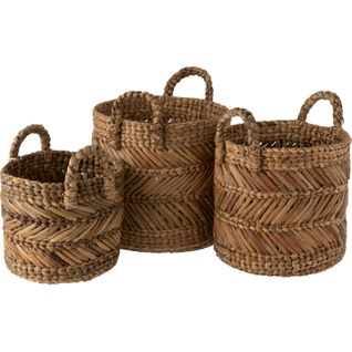 Panier Tressé En Raphia Naturel Pour Rangement Élégant