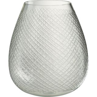 Vase En Verre Transparent Effet Carreaux Élégant Et Lumineux