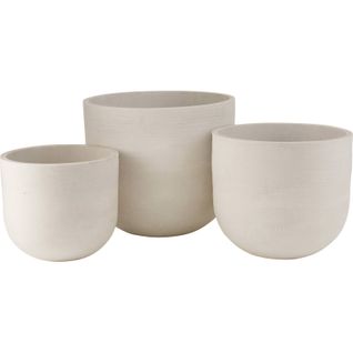 Cachepot Rond En Céramique Blanc Finition Lisse Pour Plante